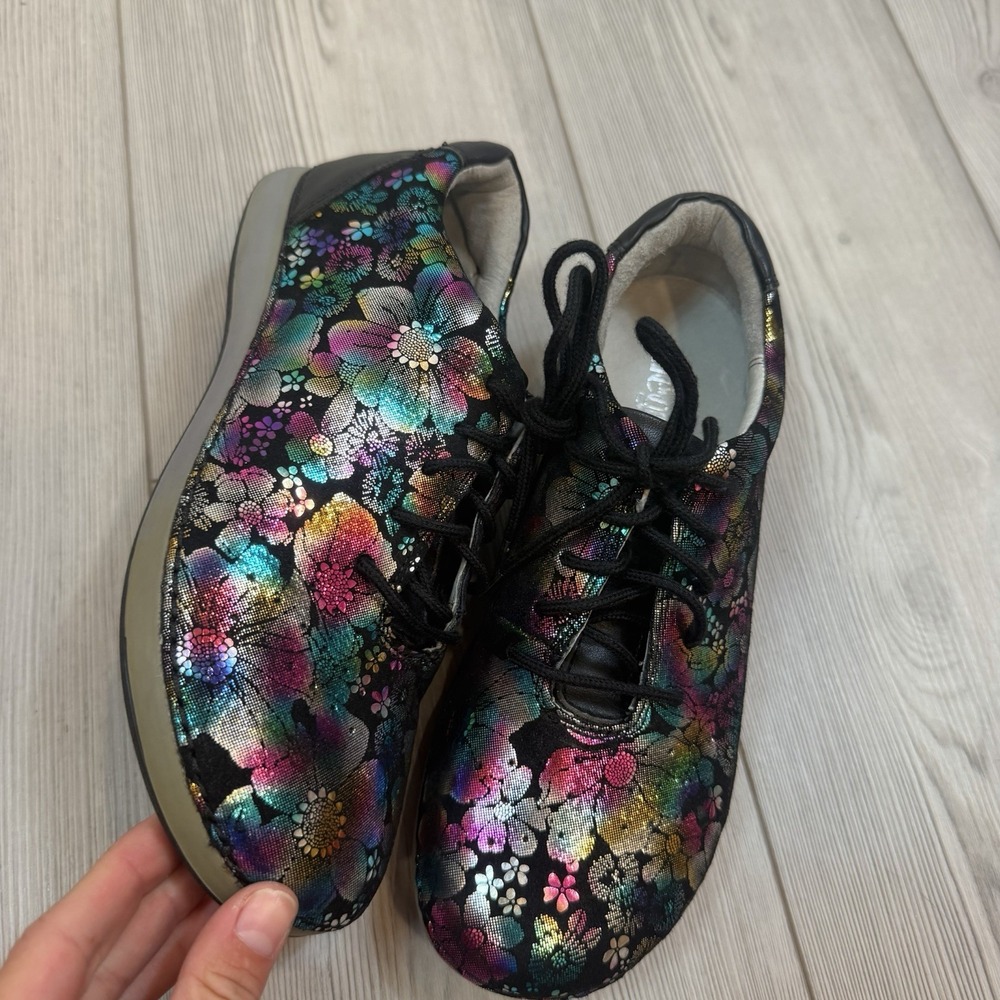 NEW Alegria Essence Liberty Love Colorful Leather Lace Up Shoes EU 37 US 7 7.5 - Picture 5 of 14